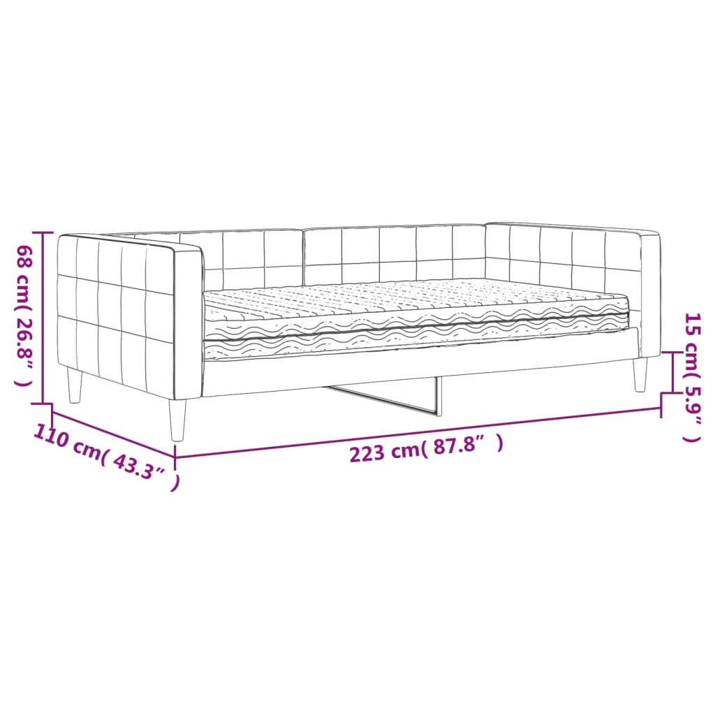 Sofa z materacem do spania, niebieska, 100x200 cm, aksamit