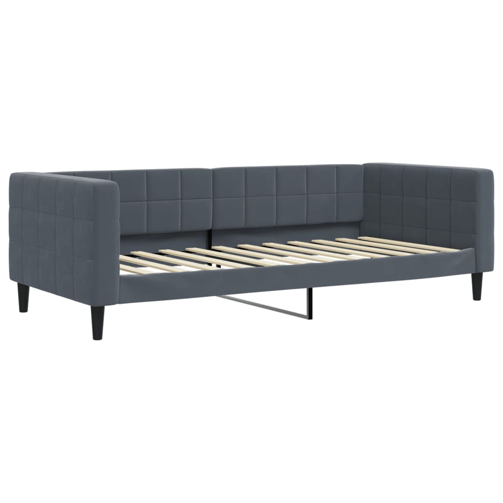 vidaXL Slaapbank met matras 100x200 cm fluweel donkergroen afbeelding