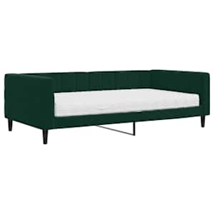 Válenda s matrací tmavě zelená 100 x 200 cm samet - obrázek 2