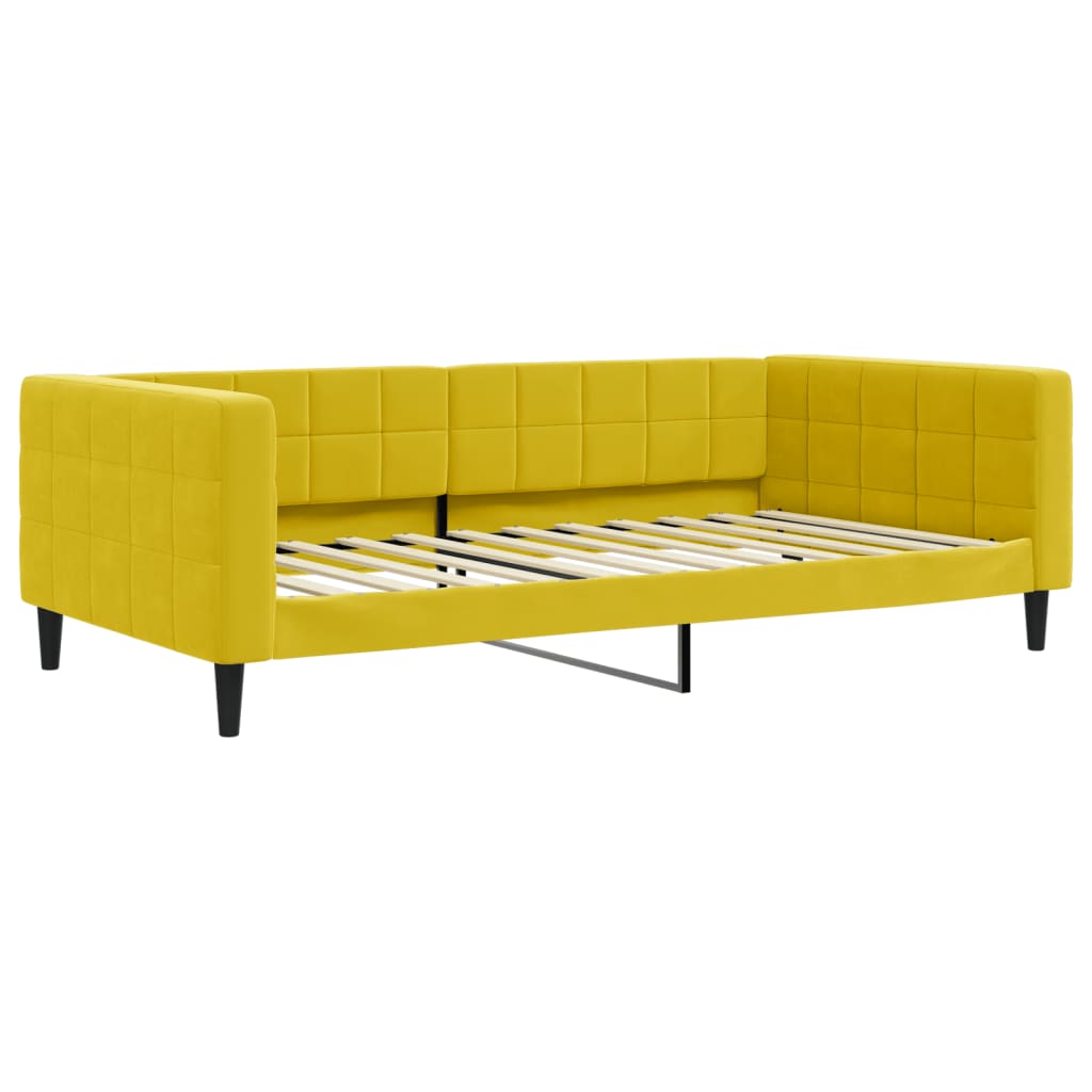 vidaXL Sofá-cama com colchão 100x200 cm veludo amarelo