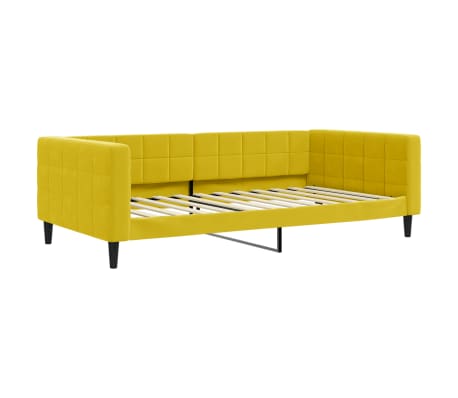 vidaXL Sofá-cama com colchão 100x200 cm veludo amarelo