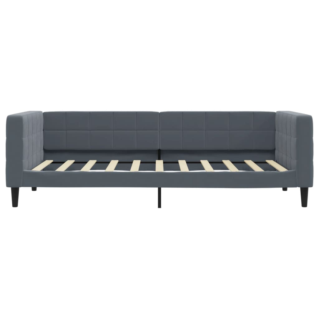 Sofa z materacem do spania, ciemnoszara, 90x190 cm, aksamit