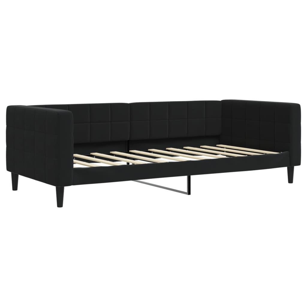 vidaXL Lit de jour avec matelas noir 90x190 cm velours