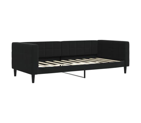 vidaXL Sofá cama con colchón terciopelo negro 90x190 cm