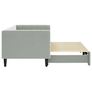 Válenda s přistýlkou světle šedá 80 x 200 cm samet - obrázek 4