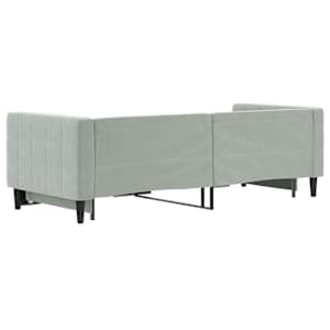 Válenda s přistýlkou světle šedá 80 x 200 cm samet - obrázek 5
