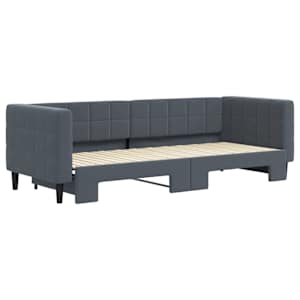 Válenda s přistýlkou tmavě šedá 80 x 200 cm samet - obrázek 3