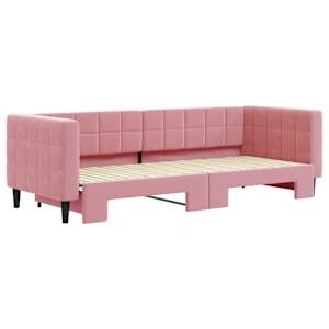 Válenda s přistýlkou růžová 80 x 200 cm samet - obrázek 3