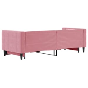 Válenda s přistýlkou růžová 80 x 200 cm samet - obrázek 5