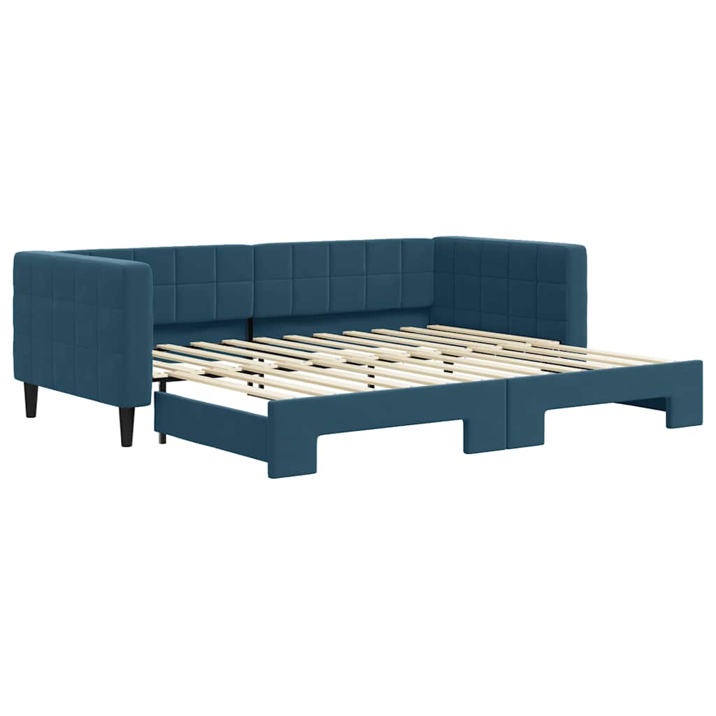 vidaXL Válenda s přistýlkou modrá 90 x 200 cm samet