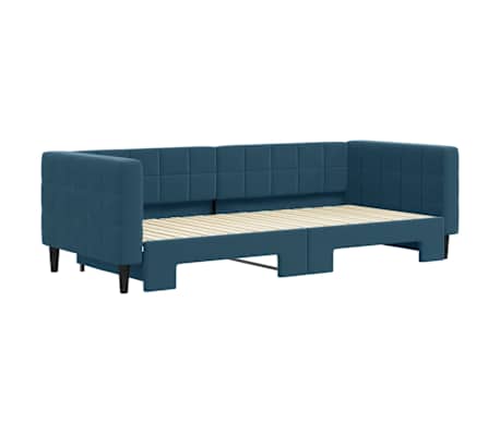 vidaXL Tagesbett Ausziehbar Blau 90x200 cm Samt