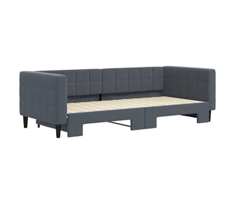 vidaXL Slaapbank met onderschuifbed 90x200 cm fluweel donkergrijs