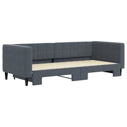 vidaXL Slaapbank met onderschuifbed 90x200 cm fluweel donkergrijs