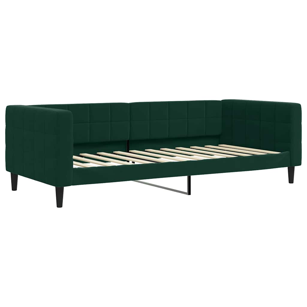 vidaXL Slaapbank met onderschuifbed 90x200 cm fluweel donkergroen groen, foto 4