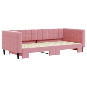 Válenda s přistýlkou růžová 90 x 200 cm samet - obrázek 3