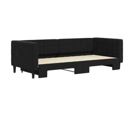 vidaXL Slaapbank met onderschuifbed 90x200 cm fluweel zwart