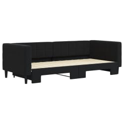 vidaXL Slaapbank met onderschuifbed 90x200 cm fluweel zwart