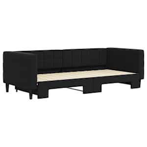 vidaXL Slaapbank met onderschuifbed 90x200 cm fluweel zwart