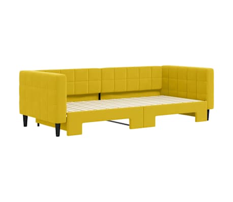 vidaXL Lit de jour avec lit gigogne jaune 90x200 cm velours