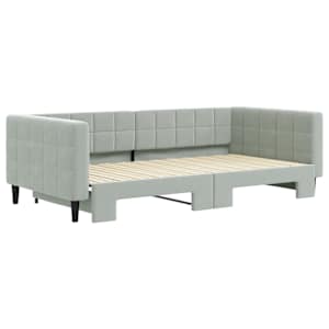 Válenda s přistýlkou světle šedá 100 x 200 cm samet - obrázek 3