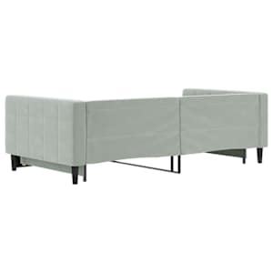 Válenda s přistýlkou světle šedá 100 x 200 cm samet - obrázek 5