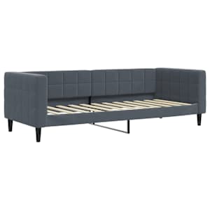 Válenda s přistýlkou a matracemi tmavě šedá 80 x 200 cm samet - obrázek 4