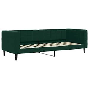 Válenda s přistýlkou a matracemi tmavě zelená 80 x 200 cm samet - obrázek 4