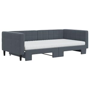 Válenda s přistýlkou a matracemi tmavě šedá 100 x 200 cm samet - obrázek 3