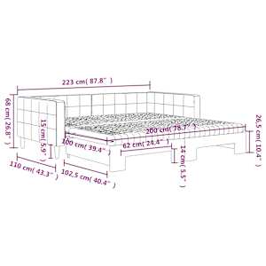Válenda s přistýlkou a matracemi tmavě zelená 100x200 cm samet - obrázek 12