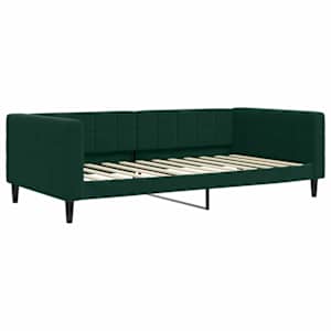 Válenda s přistýlkou a matracemi tmavě zelená 100x200 cm samet - obrázek 4