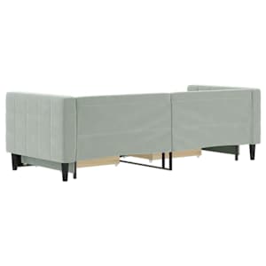 Válenda s přistýlkou a zásuvkami světle šedá 80 x 200 cm samet - obrázek 5