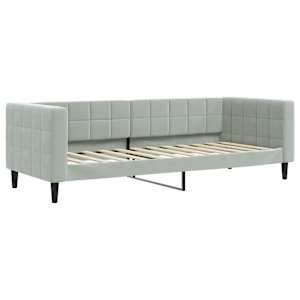 Válenda s přistýlkou a zásuvkami světle šedá 80 x 200 cm samet - obrázek 6