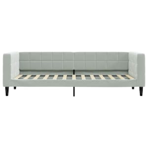 Válenda s přistýlkou a zásuvkami světle šedá 80 x 200 cm samet - obrázek 7