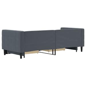 Válenda s přistýlkou a zásuvkami tmavě šedá 80 x 200 cm samet - obrázek 5