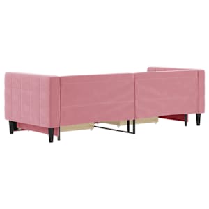 Válenda s přistýlkou a zásuvkami růžová 80 x 200 cm samet - obrázek 5
