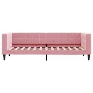 Válenda s přistýlkou a zásuvkami růžová 80 x 200 cm samet - obrázek 7
