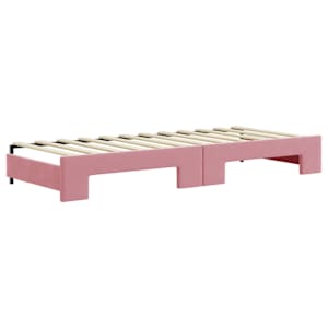 Válenda s přistýlkou a zásuvkami růžová 80 x 200 cm samet - obrázek 8