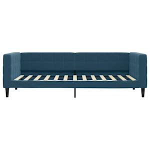 Válenda s přistýlkou a zásuvkami modrá 90 x 200 cm samet - obrázek 5