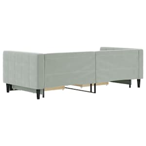 Válenda s přistýlkou a zásuvkami světle šedá 90 x 200 cm samet - obrázek 5