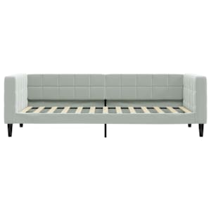 Válenda s přistýlkou a zásuvkami světle šedá 90 x 200 cm samet - obrázek 7