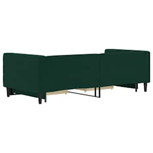 Válenda s přistýlkou a zásuvkami tmavě zelená 90 x 200 cm samet - obrázek 5