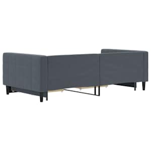 Válenda s přistýlkou a zásuvkami tmavě šedá 100 x 200 cm samet - obrázek 5
