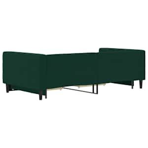 Válenda s přistýlkou a zásuvkami tmavě zelená 100x200 cm samet - obrázek 5
