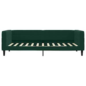 Válenda s přistýlkou a zásuvkami tmavě zelená 100x200 cm samet - obrázek 7