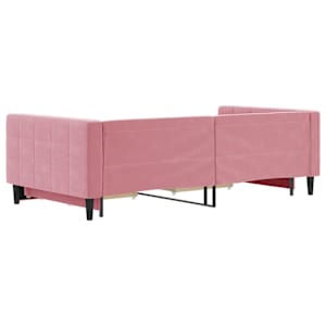 Válenda s přistýlkou a zásuvkami růžová 100 x 200 cm samet - obrázek 5