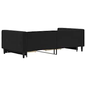 Válenda s přistýlkou a zásuvkami černá 100 x 200 cm samet - obrázek 5