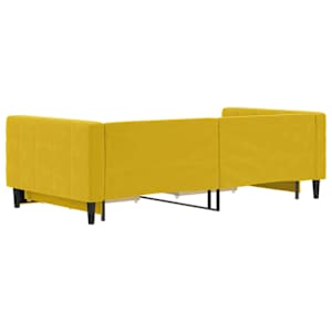 Válenda s přistýlkou a zásuvkami žlutá 100 x 200 cm samet - obrázek 5
