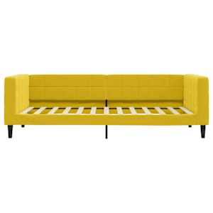 Válenda s přistýlkou a zásuvkami žlutá 100 x 200 cm samet - obrázek 7