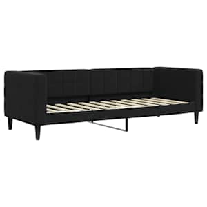 Válenda s přistýlkou a zásuvkami černá 80 x 200 cm samet - obrázek 4