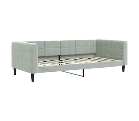 vidaXL Daybed with Mattress Light Grey 90x190 cm Velvet